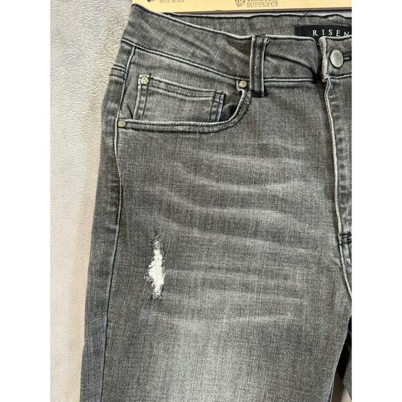 Risen Dexter Skinny Jean Women’s Size 30/11 Gray Light Distress Stretch Mid Rise - Picture 4 of 14